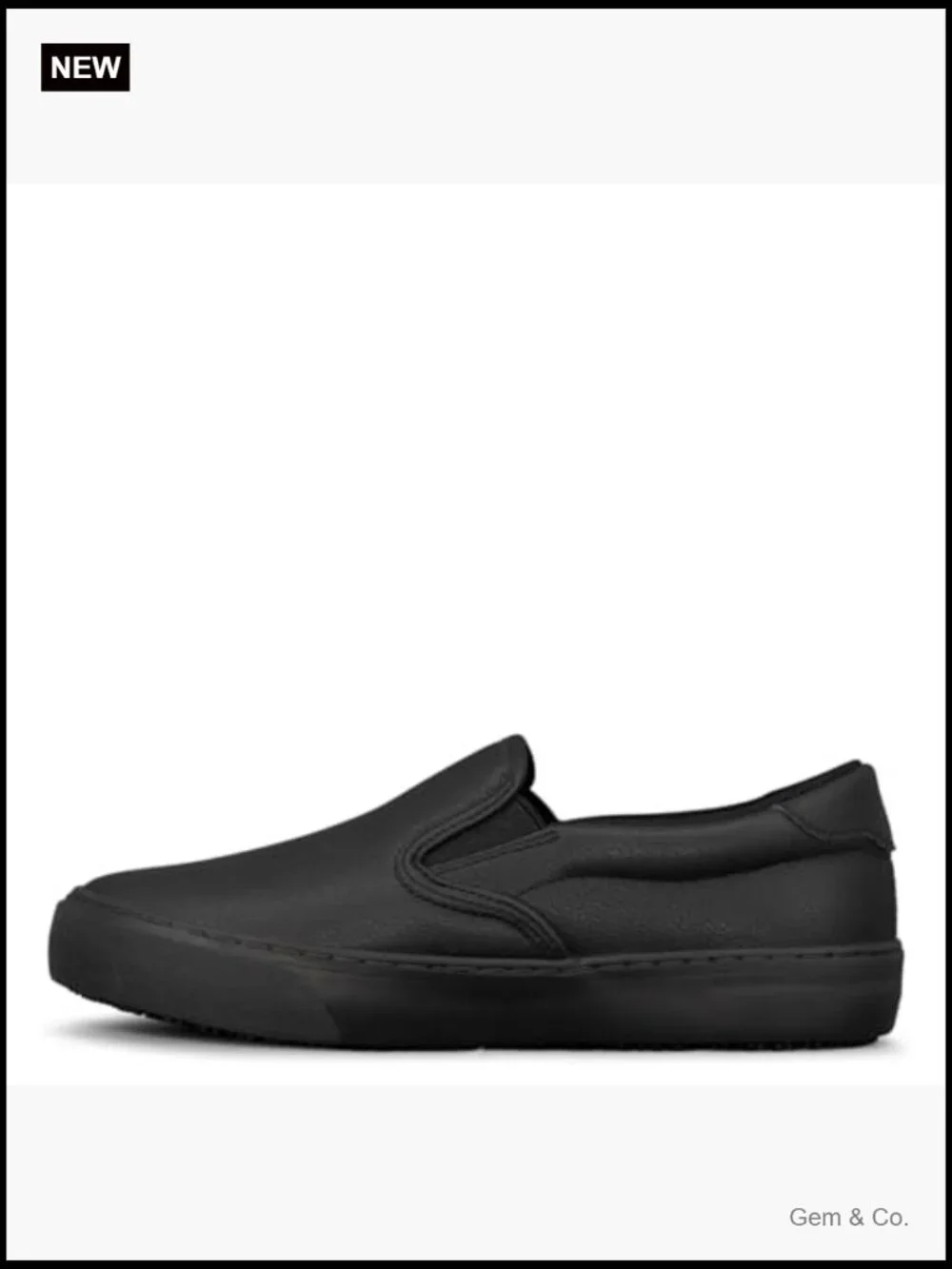Women's Slip-On Work Sneaker Slip-Resistant Leather Cushioned